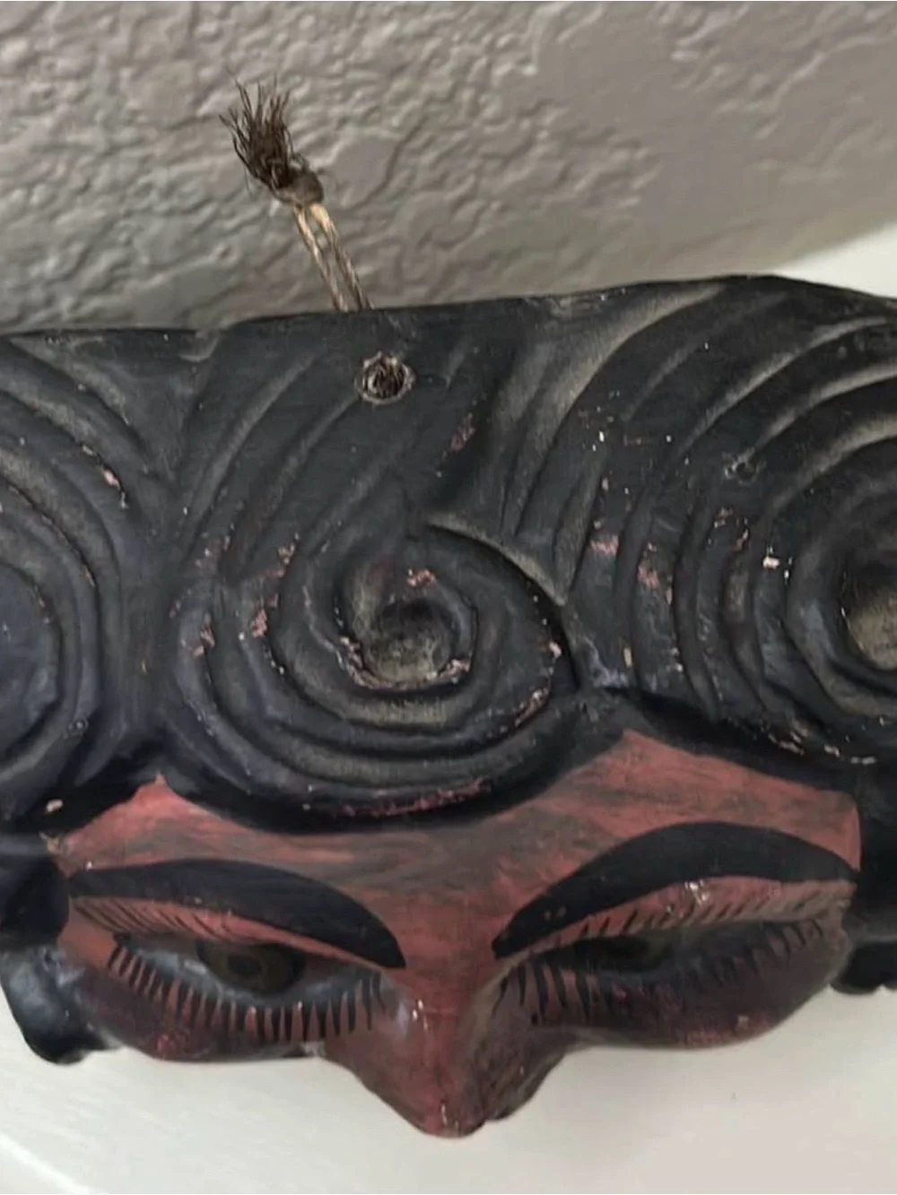Vintage Mexican Guerrero FOLK ART Carved Wooden ANGEL PUTTI Cherub Cacheton Mask
